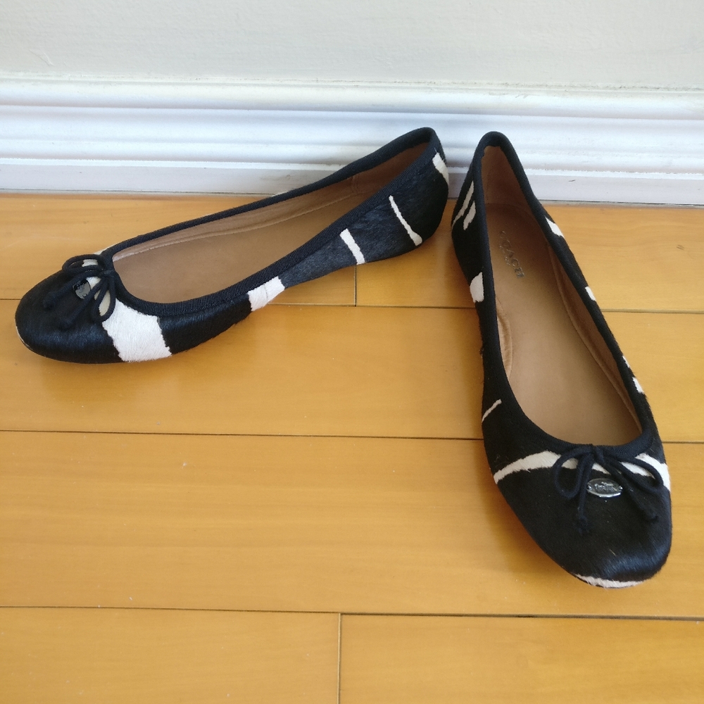 Coach Florabelle Zebra Print Ballet Flats Sz 7.5 - Picture 4 of 11
